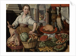 Kitchen Scene, with Jesus in the House of Martha and Mary in the background, 1569 by Joachim Beuckelaer or Bueckelaer