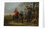 Equestrian Portrait of Cornelis and Michiel Pompe van Meerdervoort with their Tutor and Coachman, Starting for the Hunt, c.1652-53 by Aelbert Cuyp