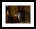 Leisure time in an elegant Setting, c.1663-65 by Pieter de Hooch