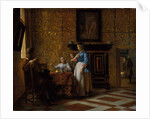 Leisure time in an elegant Setting, c.1663-65 by Pieter de Hooch