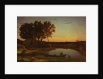 Landscape with Lake and Boatman, 1839 by Jean Baptiste Camille Corot