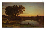 Landscape with Lake and Boatman, 1839 by Jean Baptiste Camille Corot