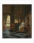Man Handing a Letter to a Woman in the Entrance Hall of a House, 1670 by Pieter de Hooch