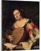 A Lady Playing the Lute, 1654 by Ferdinand Bol