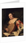 A Lady Playing the Lute, 1654 by Ferdinand Bol