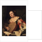 A Lady Playing the Lute, 1654 by Ferdinand Bol