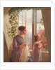 Interior with mother and daughter by a window, 1853 by Ludvig August Smith