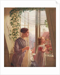 Interior with mother and daughter by a window, 1853 by Ludvig August Smith