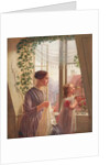 Interior with mother and daughter by a window, 1853 by Ludvig August Smith