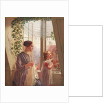 Interior with mother and daughter by a window, 1853 by Ludvig August Smith