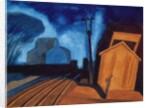 Flag Station, Elizabeth, New Jersey, 1925 by Oscar Florianus Bluemner