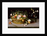 Flowers in a Basket and a Vase, 1615 by Jan the Elder Brueghel