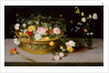 Flowers in a Basket and a Vase, 1615 by Jan the Elder Brueghel