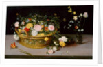 Flowers in a Basket and a Vase, 1615 by Jan the Elder Brueghel
