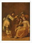 Card players with woman smoking a pipe, 1630-47 by Pieter Jansz. Quast