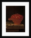 A Bowl of Strawberries on a Stone Plinth, 1696 by Adrian Coorte