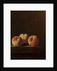 Three Peaches on a Stone Plinth, 1705 by Adrian Coorte