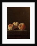 Three Peaches on a Stone Plinth, 1705 by Adrian Coorte