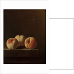 Three Peaches on a Stone Plinth, 1705 by Adrian Coorte