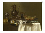 Still Life: Pewter and Silver Vessels and a Crab, c.1633-37 by Willem Claesz. Heda
