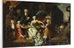 A Family Group on a Terrace in the Grounds of a Villa, possibly George Jackson and his family, 1737 by Carl Marcus Tuscher