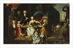 A Family Group on a Terrace in the Grounds of a Villa, possibly George Jackson and his family, 1737 by Carl Marcus Tuscher