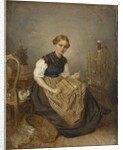 A Girl Carding, 1856 by Kilian Christoffer Zoll