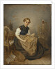A Girl Carding, 1856 by Kilian Christoffer Zoll