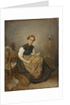 A Girl Carding, 1856 by Kilian Christoffer Zoll