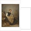 A Girl Carding, 1856 by Kilian Christoffer Zoll