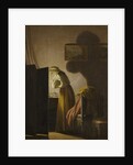 A Woman Picking Fleas by Candlelight by Pehr Hillestrom