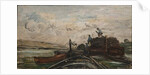 Barges on a River, c.1865 by Charles Francois Daubigny