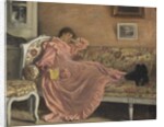Carola Sitting on the Sofa, 1899 by Gustaf Olaf Cederstrom