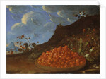 Basket of Wild Strawberries in a Landscape, c.1770 by Luis Menendez or Melendez