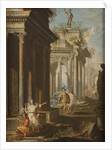 Girl Reading at Corinthian Temple, c.1710 by Alberto Carlieri