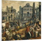 Market Scene with Ecce Homo, 1565 by Joachim Beuckelaer or Bueckelaer