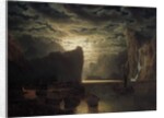 Norwegian Fjord in Moonlight, 1861 by Marcus Larson