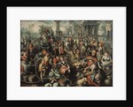 Market Scene: Ecce Homo, the Flagellation and the Carrying of the Cross, 1561 by Joachim Beuckelaer or Bueckelaer