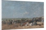 Beach Scene in Trouville, c.1870-74 by Eugene Louis Boudin