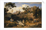 Landscape near Olevano with a Parade of Dancing Peasants, 1823-24 by Joseph Anton Koch