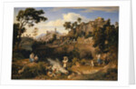 Landscape near Olevano with a Parade of Dancing Peasants, 1823-24 by Joseph Anton Koch