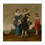 Young Couple Walking with a Page by Dirck Hals
