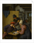 Three Drinking and Smoking Farmers in a Tavern, 1666-67 by Adriaen Jansz. van Ostade