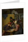 Three Drinking and Smoking Farmers in a Tavern, 1666-67 by Adriaen Jansz. van Ostade