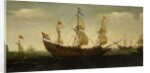 Dutch Three-Masted and Other Ships Offshore by Hendrick Cornelisz Vroom