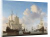 Dutch Ships in a Calm Sea, c. 1665 by Willem van de the Younger Velde