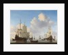 Dutch Ships in a Calm Sea, c. 1665 by Willem van de the Younger Velde