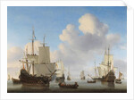 Dutch Ships in a Calm Sea, c. 1665 by Willem van de the Younger Velde