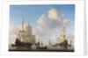 Dutch Ships in a Calm Sea, c. 1665 by Willem van de the Younger Velde