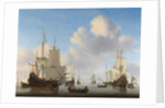 Dutch Ships in a Calm Sea, c. 1665 by Willem van de the Younger Velde